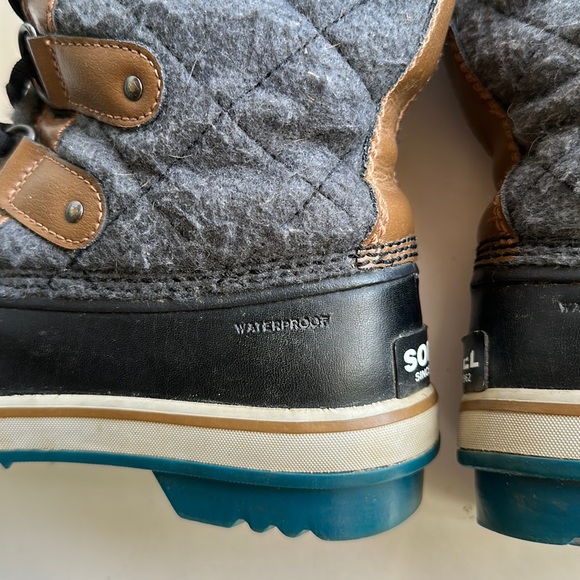 Sorel Tofino Felt Quilted Boots Gray/Black Women's Size 6.5 NL2113-242 - Picture 16 of 16